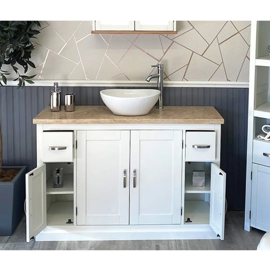 Anzalone Solid Beech 1230mm Free-standing Single Vanity Unit