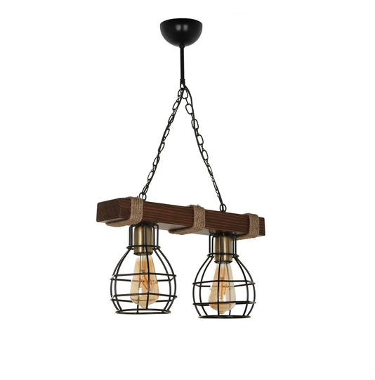 Weatherspoon 2 - Light Kitchen Island Geometric Pendant with Wrought Iron Accents
