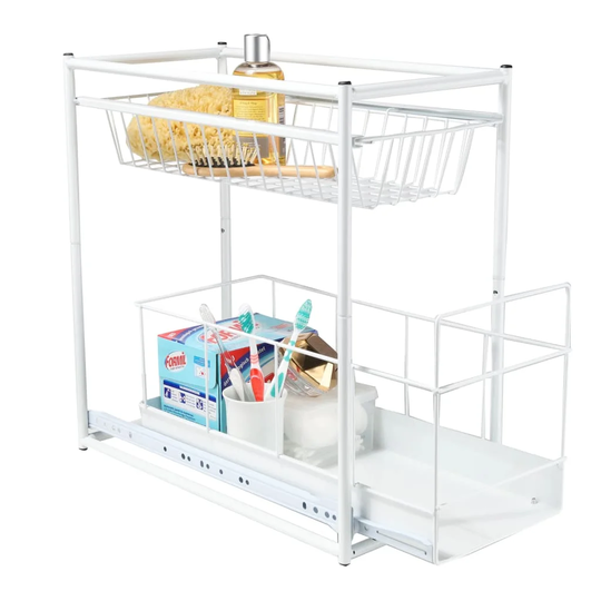 Hi 2-Tier Storage Drawer White