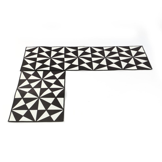 (Black and white triangle) 2X Bathroom Rug Kitchen Carpet Floor Mat