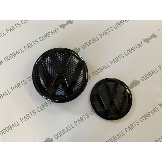 VW Transporter T5 Front Grille & Rear Badges Gloss Black Replacement Badges