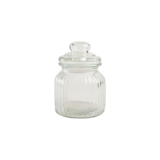 Ribbed Glass Jar