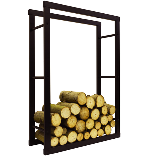 ONIDA - Metal 70cm Wide Fireside Log Storage Rack - Black