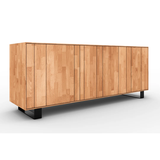 Steel 192 Cm Wide Beech Solid Wood Sideboard