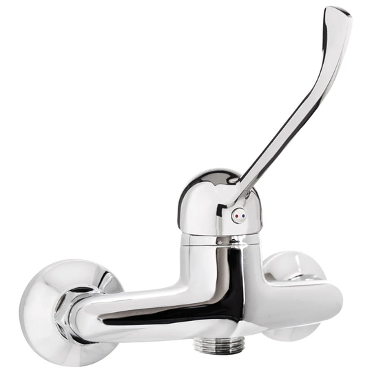 Extended Lever Chrome Plated Wall Mounted Tap Shower Mixer Easy Usable