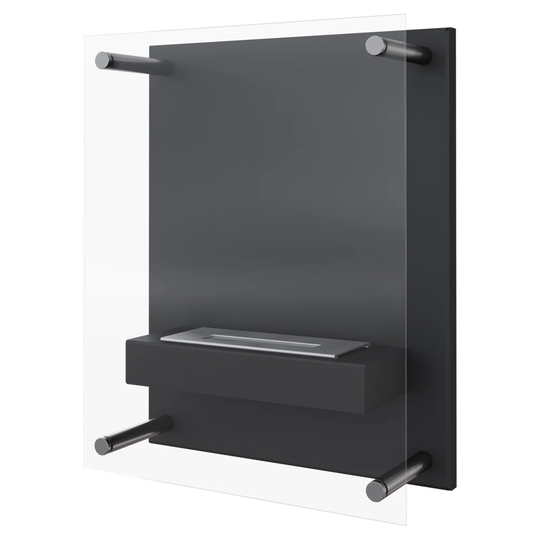 Wall-Mounted Ethanol Fireplace Glass Black