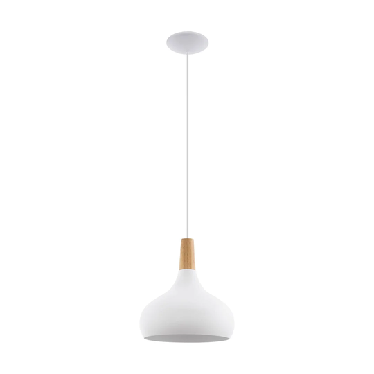 Kaylen 1-Light Teardrop Pendant with Wood Accents