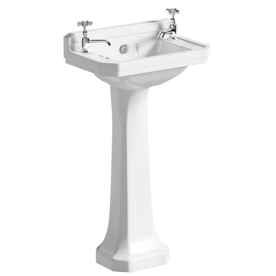 Bettencourt White Ceramic Rectangular Bathroom Sink with Faucet and Overflow