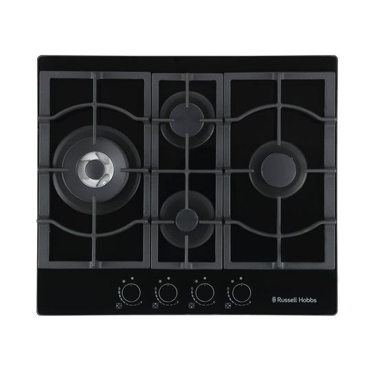 Russell Hobbs RH60GH403B Cast Iron Support Gas Hob - Black