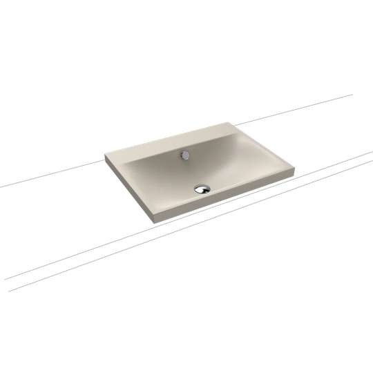 Silenio Warm Grey Steel Enamel Rectangular Bathroom Sink