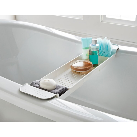 Extendable Over Bath Rack Keeping all Those Essentials Any Size Bath.