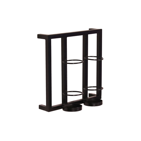 Cavonte 2 Bottle Wall Mounted Wine Bottle Rack in Black