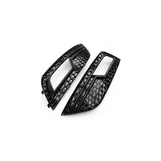 Black Honeycomb Front Bumper Grilles Surrounds Left & Right to fit Audi A4 2012-2015