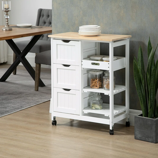 Sheela 67Cm Kitchen Island with Locking Wheels