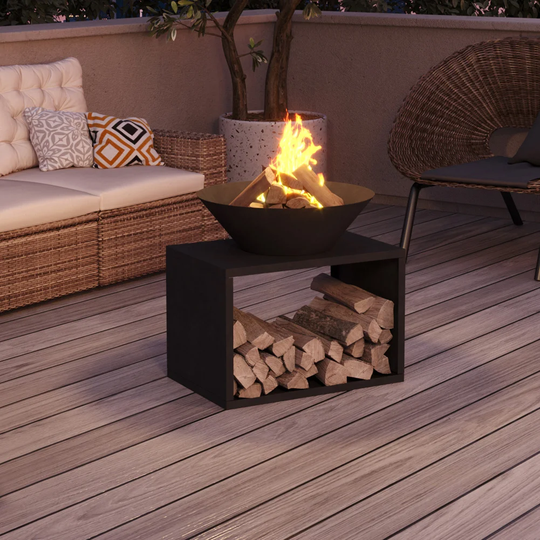 Juanrbe 58Cm H x 60Cm W Steel Wood Burning Outdoor Fire Pit
