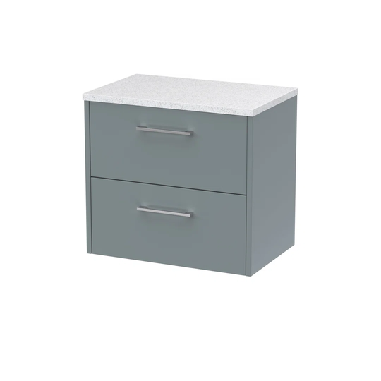 Juno 60.5Cm Wall Mounted Single Bathroom Vanity Base Only in White Sparkle/Coastal Grey