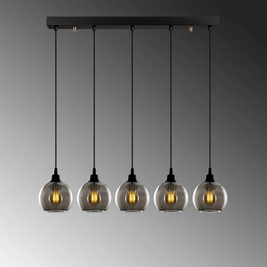 Parkridge 5 - Light Kitchen Island Globe Pendant with Glass Accents