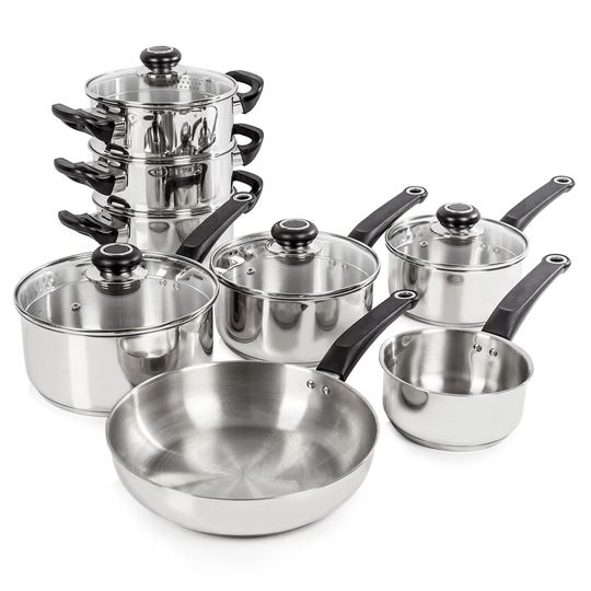 Draper 12 Piece Stainless Steel Non Stick Cookware Set