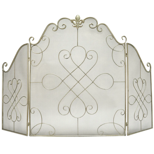 3 Panel Iron Fireplace Screen