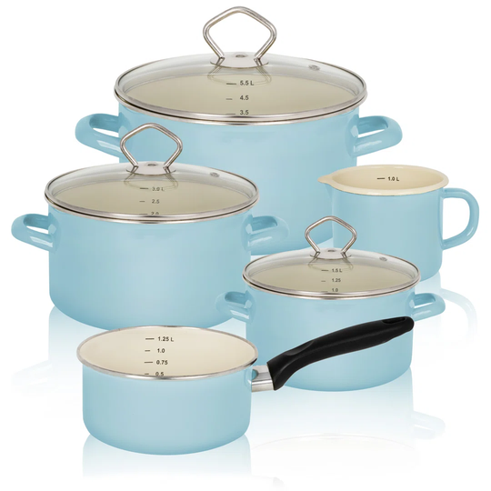 Karl Kruger Sylt 5 Pieces Enamelled Steel Cookware Set