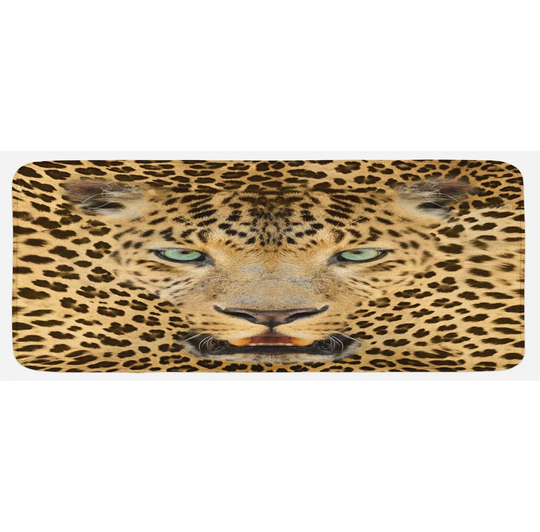 Cadee Leopard Predator Animal Kitchen Mat