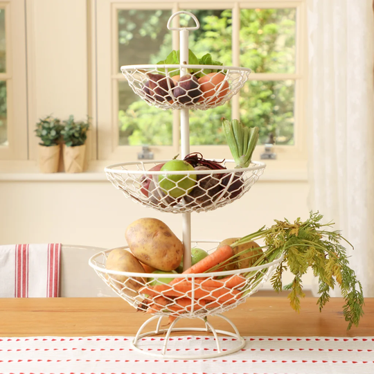 Cream Three Tier Vegetable Rack