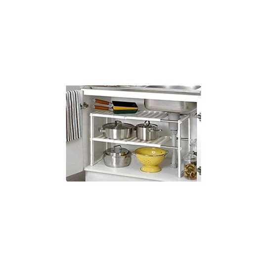Under Sink Kitchen Rack Organiser Adjustable Removable Storage Shelf