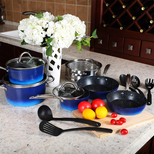 Belfry Kitchen Shelton 15 Pieces Aluminium Non Stick Cookware Set