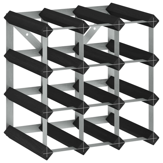 Belfry Kitchen Wine Rack For 12 Bottles Black Solid Pine Wood