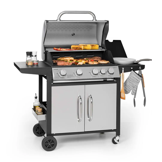 Tomahawk Klarstein 4 - Burner Free Standing Liquid Propane Gas Grill with Side Burner and Cabinet