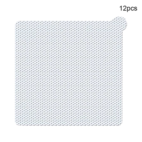 (square) 12 Pieces Shower Floor Drain Hair Catcher Bathtub Kitchen Sink Cover