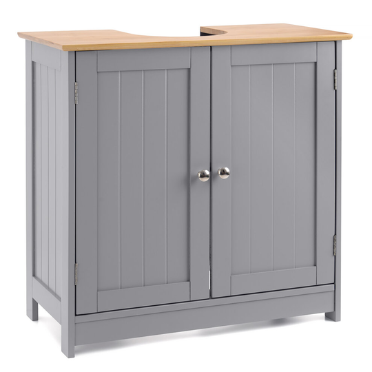 Grey & Bamboo Sink Cabinet