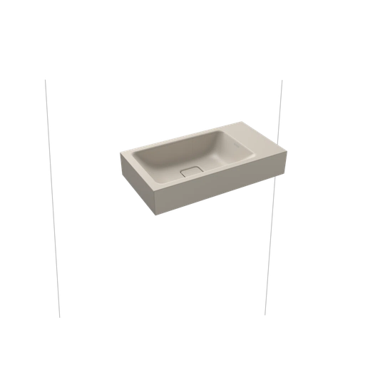 Warm Grey Metal Rectangular Wall Hung Basin Bathroom Sink