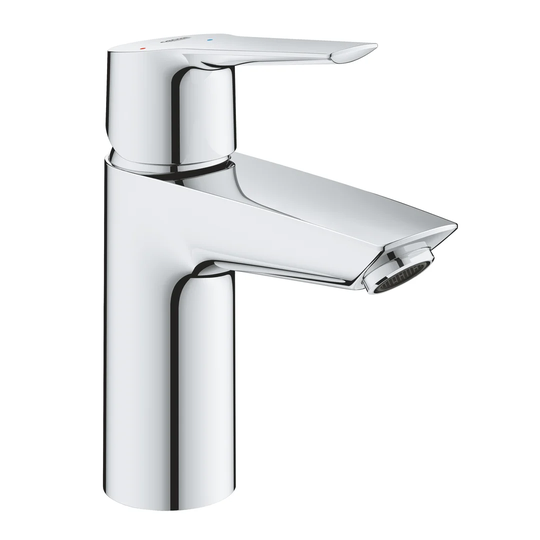 GROHE Start single-lever basin mixer, push-open pop-up waste set, S-Size, water- and energy-saving, chrome. Easy to install. 23551002