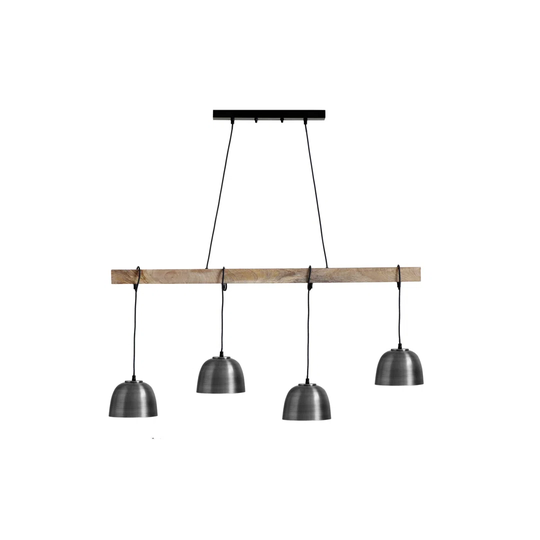 Byng 4 - Light Kitchen Island Linear Pendant with Wood Accents