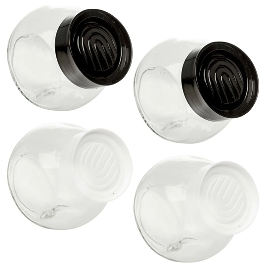 Glass 4 Piece Kitchen Canister Set