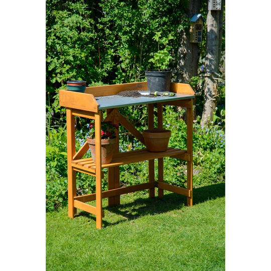 Ladner Planting table with shelf, collapsible, anthracite