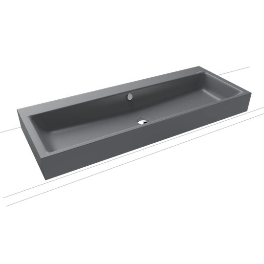 Puro Cool Grey Steel Enamel Rectangular Countertop Bathroom Sink