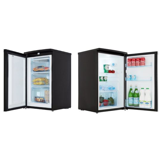 Cookology Black 50cm Freestanding Side-by-Side Undercounter Fridge Freezer Pack