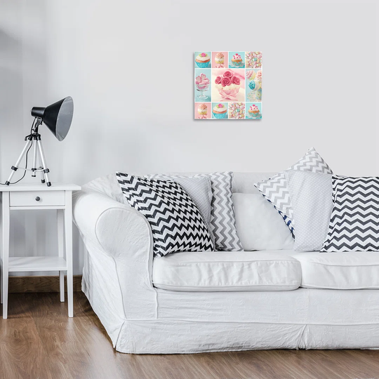 'Colourful Cupcakes' - Photograph Print on Glass