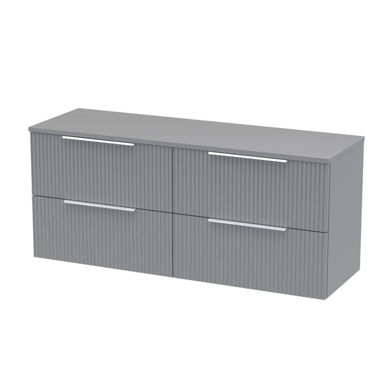 120.5Cm Wall Mounted Bathroom Vanity Base Only in Grey