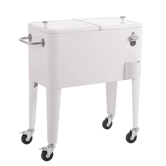 Vintage Ice Box Cooler With Wheels