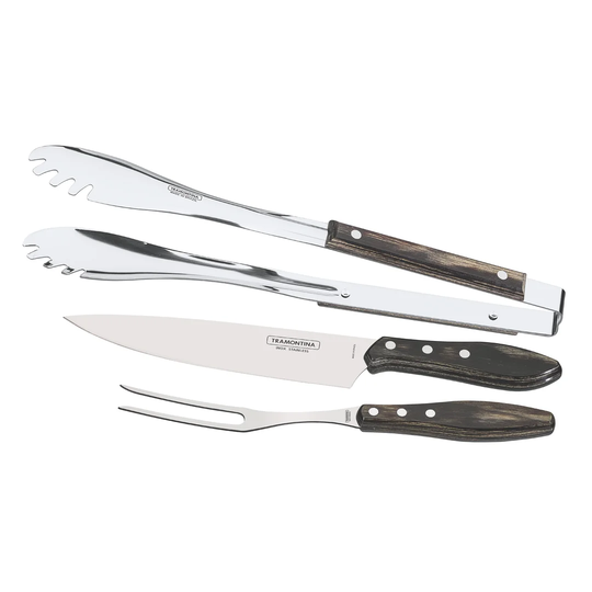 Tramontina Dishwasher-safe Wooden Handle 3 Pcs. Carving Set