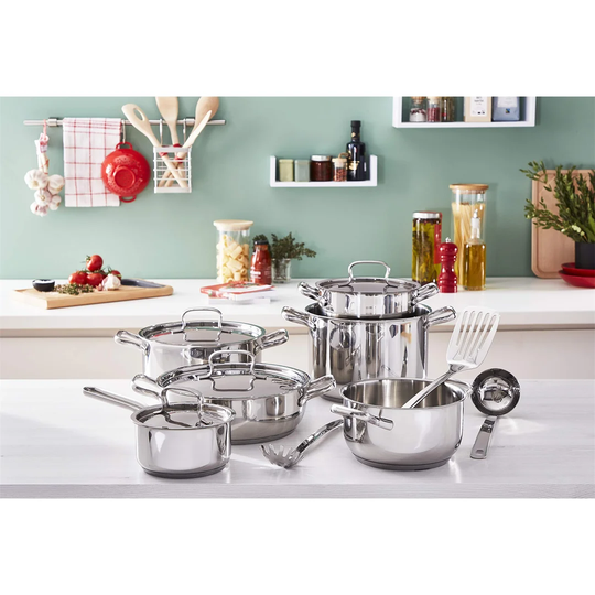 Belfry Kitchen Seville 13 Pieces Stainless Steel (18/10) Non Stick Cookware Set