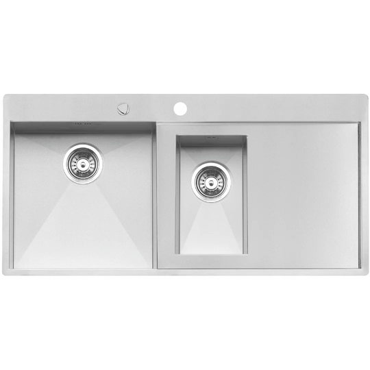 100cm x 50cm Inset with Bowl and Drainer in Stainless Steel