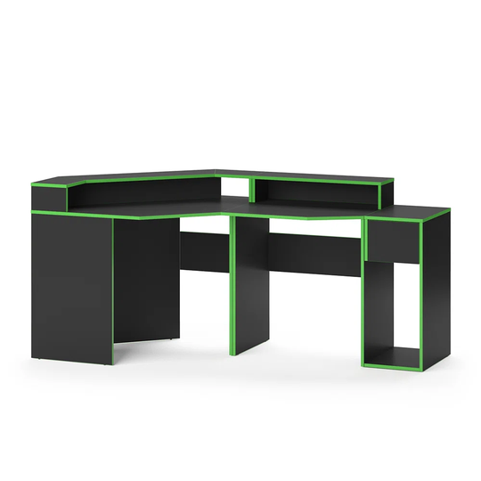 Adja 184Cm W Corner Computer desk with Hutch