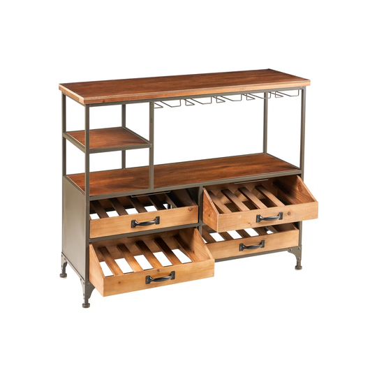 WINE - CABINET WITH DRAWERS FOR BOTTLES AND GLASSES