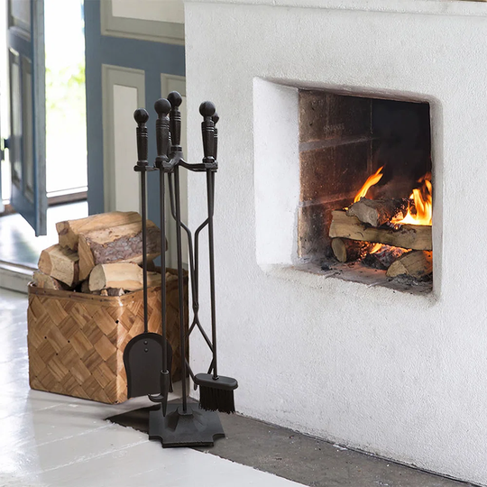 Alaister 5 Piece Wrought Iron Fireplace Tool Set
