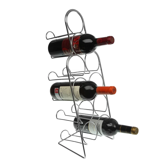 Mosher 10 Bottle Floor Wine Bottle Rack in Silver