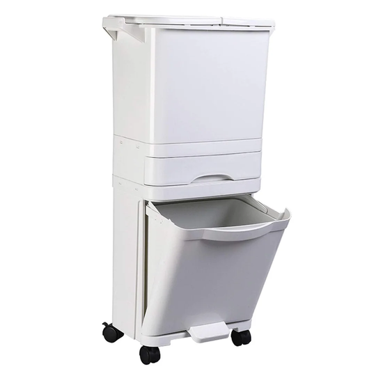 Taylor & Brown Recycling Pedal Bin For Kitchen Waste, Vertical Waste Separation System, 4 Recycle Compartments, 42l Rubbish Capacity Trash Garbage Can